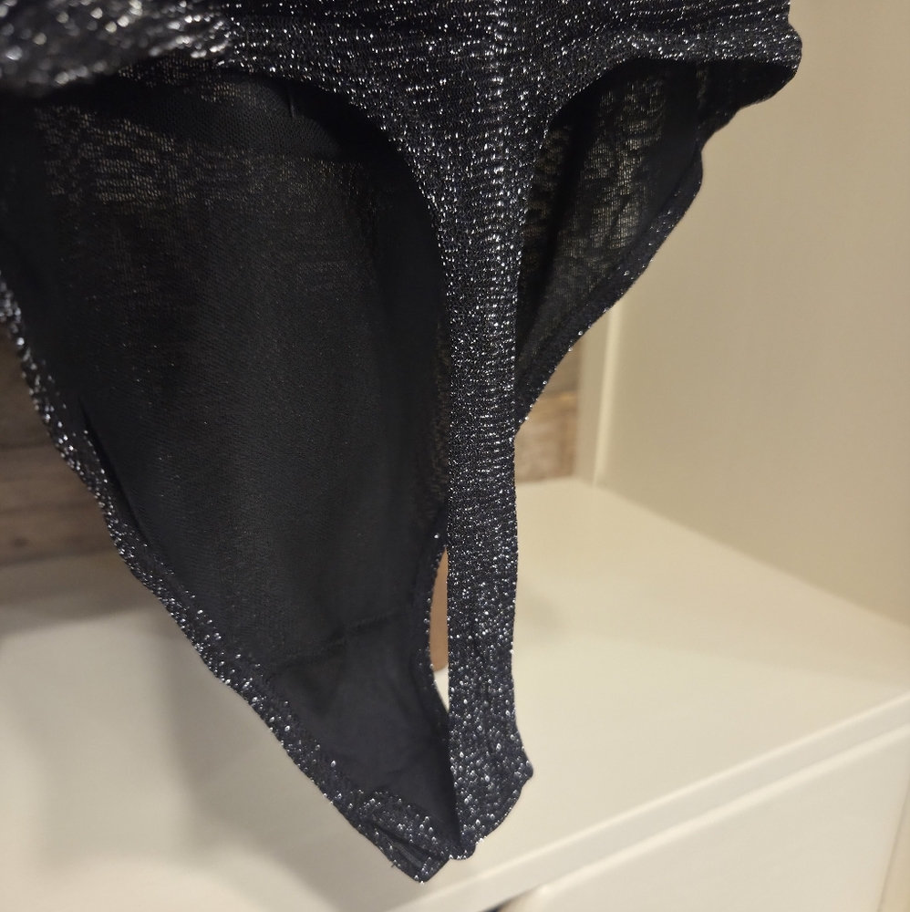 Free People Black Shimmer Night Rhythm Sexy & Sultry Bodysuit!! - Picture 15 of 16